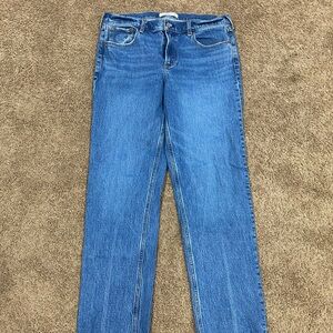 Abercrombie & Fitch Women's Straight-Leg Jeans in Medium Blue